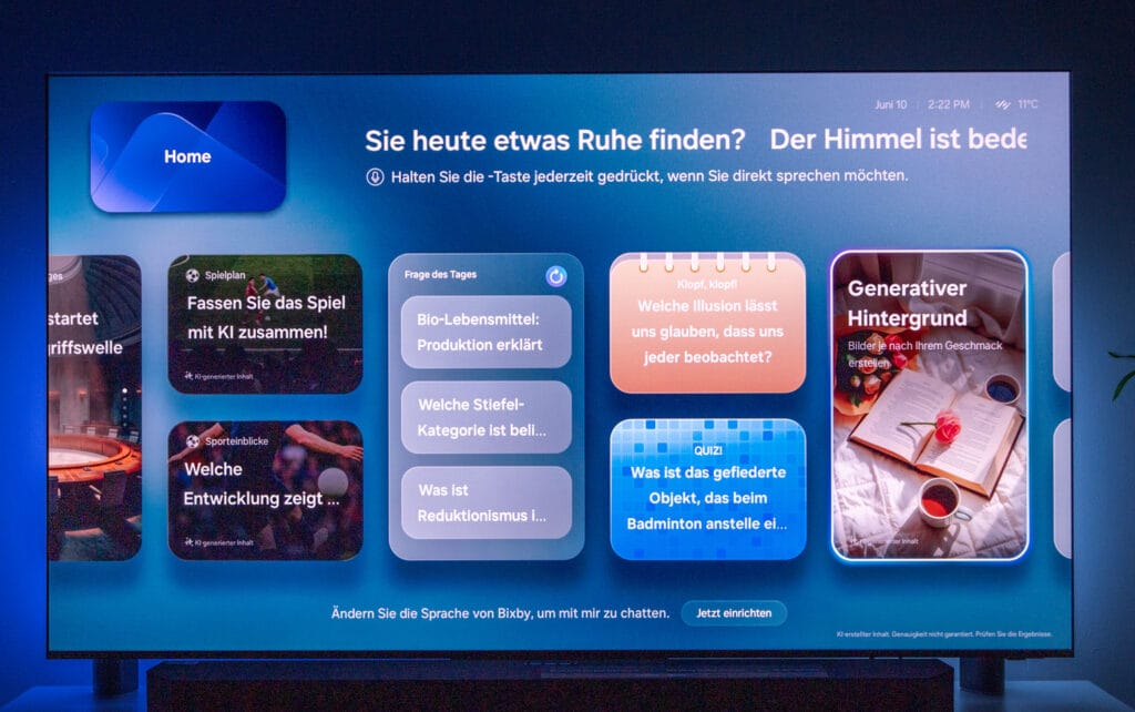 Der Vision AI Companion hat auf dem Samsung R95H seinen eigenen Hub spendiert bekommen.