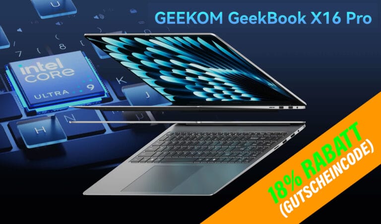 GEEKOM GeekBook X16 Pro Ultrabook: Intel U9, 32GB RAM und 2TB SSD mit 18% Rabatt – günstiger als Prime Day