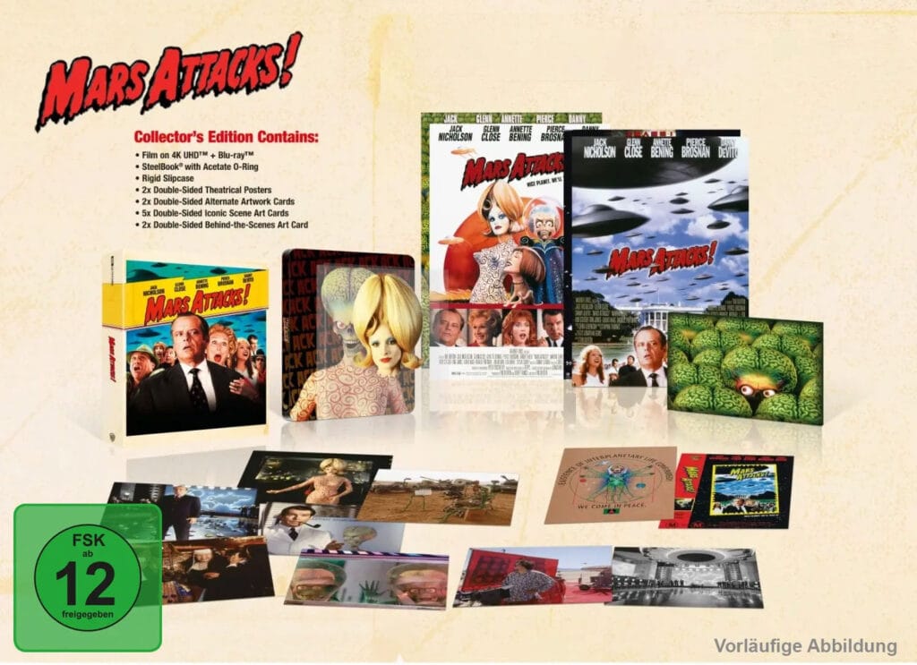 Mars Attacks in der 4K Blu-ray Collectors Edition (inkl. Steelbook) kommt mit allerlei Goodies!