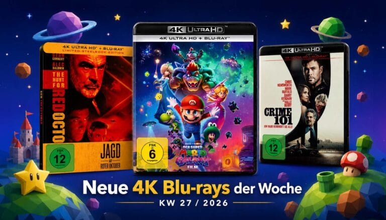4K Blu-ray Neuheiten KW 27/2026: Der Super Mario Galaxy Film, Crime 101 & Jagd auf Roter Oktober