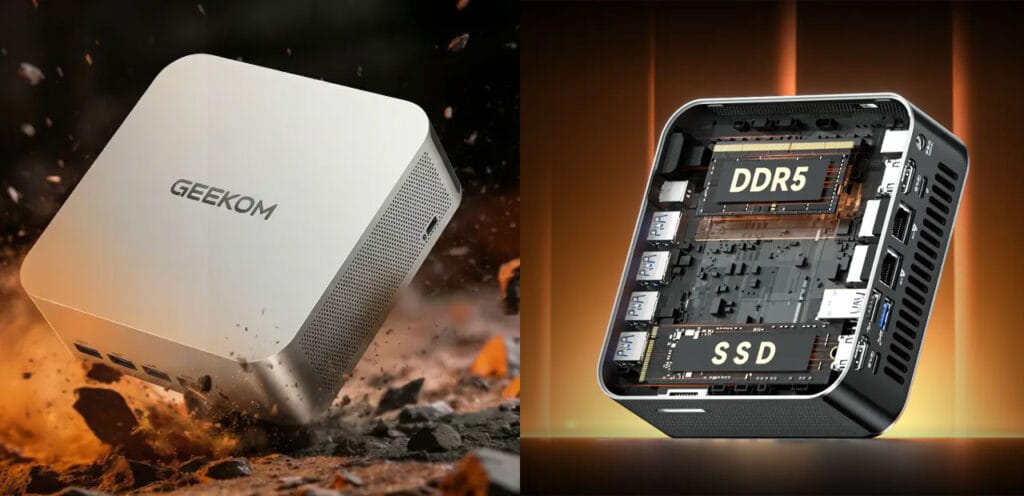 Das robuste Metallgehäuse des Geekom A7 Max R9 (2026-Edition) schützt die hochwertigen Komponenten wie den schnellen DDR5-Speicher und die NVMe-SSD.