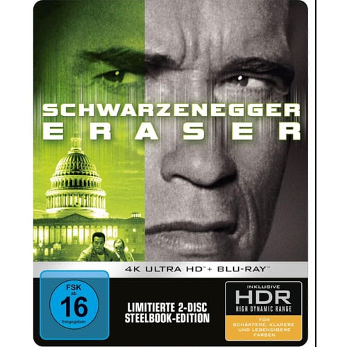 Action-Klassiker "Eraser" mit Arnold Schwarzenegger im 4K Blu-ray Steelbook