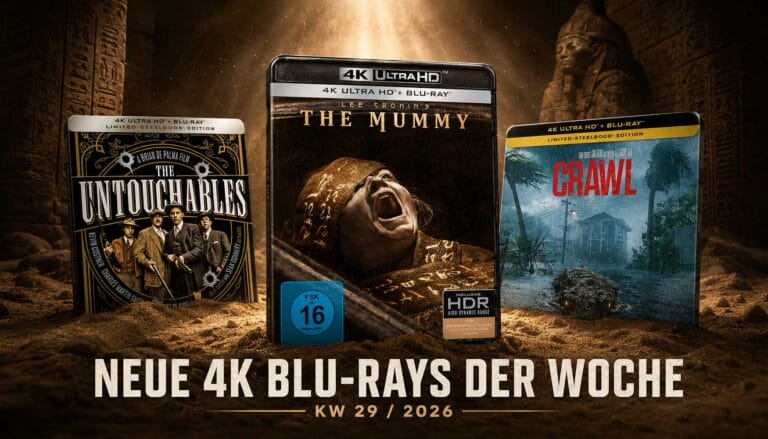 4K Blu-ray Neuheiten KW 29/2026: Die Unbestechlichen, The Mummy, Dantes Peak, Daylight & Crawl