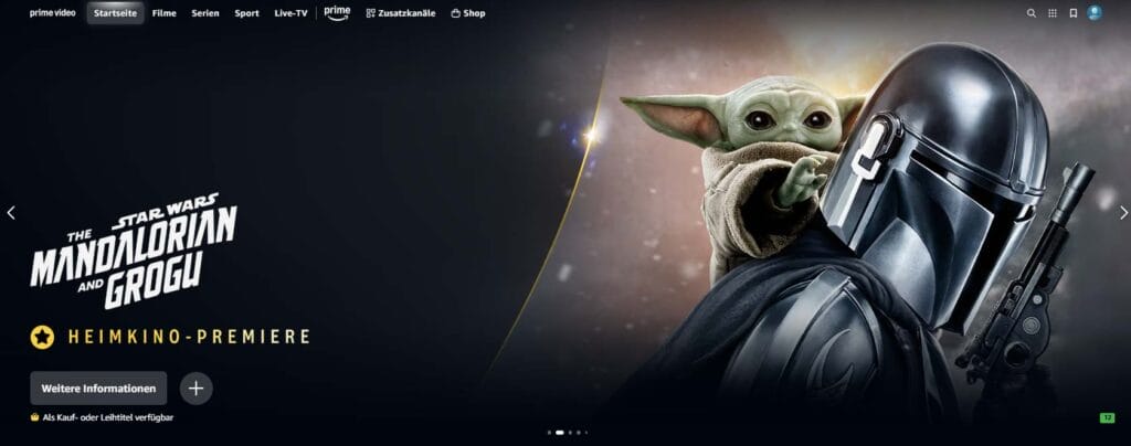 Auch auf Amazon Prime Video gibt es in diesen Tagen ein ganz klares Highlight: "Star Wars: The Mandalorian and Grogu"