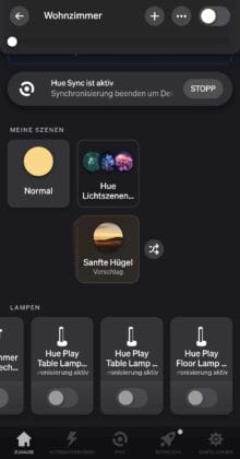 Die Philips Hue Play Lampen sind wie gewohnt &uuml;ber die Hue-App steuerbar.