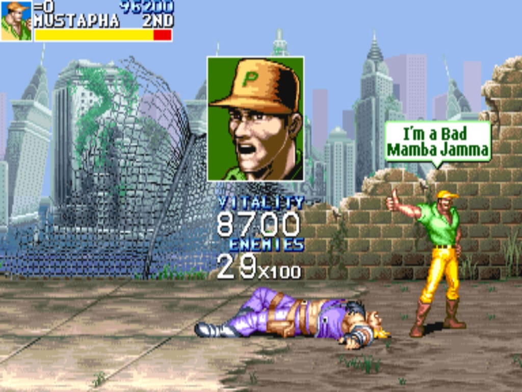 Cadillacs & Dinosaurs von Capcom ist ein Arcade-Klassiker durch und durch. Gut, dass die Continues nur einen Tastendruck, und kein Geld kosten. 
