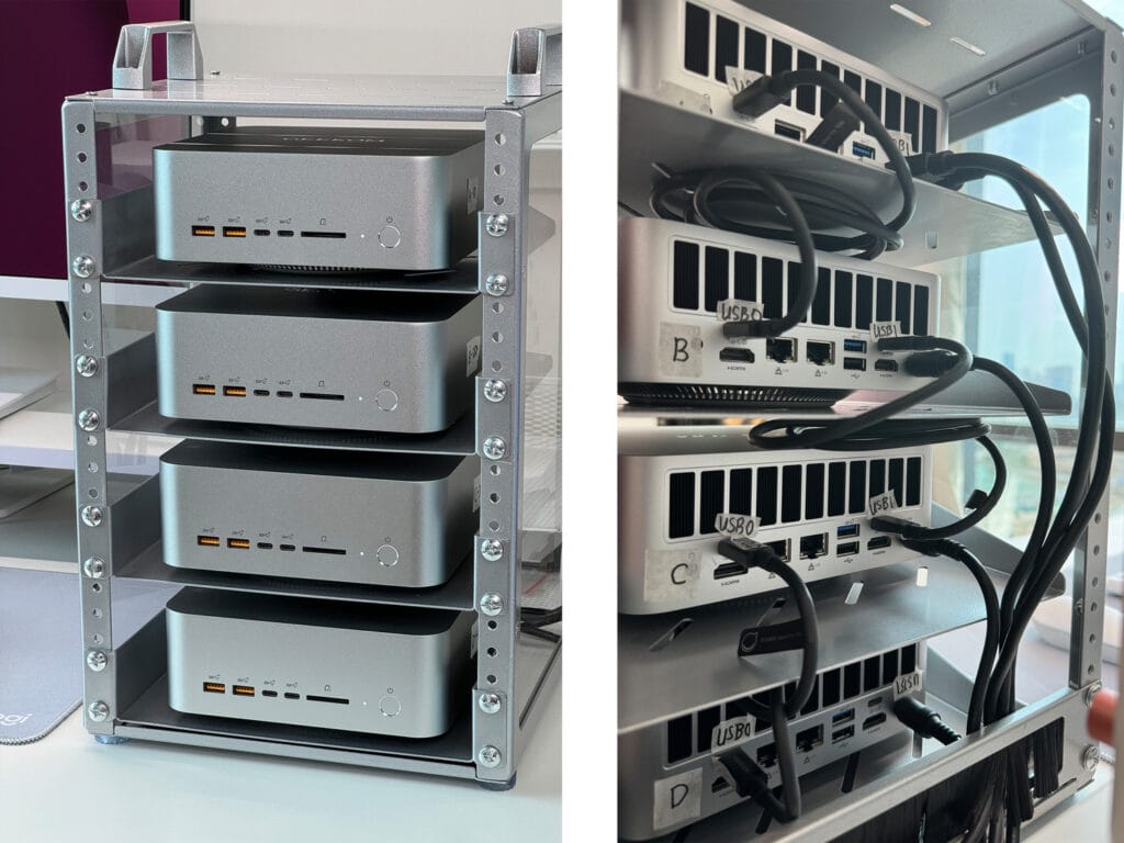 Private Anwender würden sich so einen KI-Cluster mit vier GEEKOM A9 Mega Mini-PCs wohl kaum leisten wollen. Für Unternehmen stellen der kompakte Formfaktor und die überschaubaren Kosten jedoch eine interessante Investitionsmöglichkeit dar.