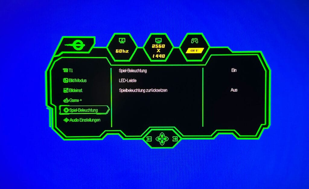 Das OSD des KTC P276MS QHD-Mini-LED-Monitor. Wer das Maximum aus dem Modell holen möchte, sollte auf den DisplayPort-Anschluss setzen. 