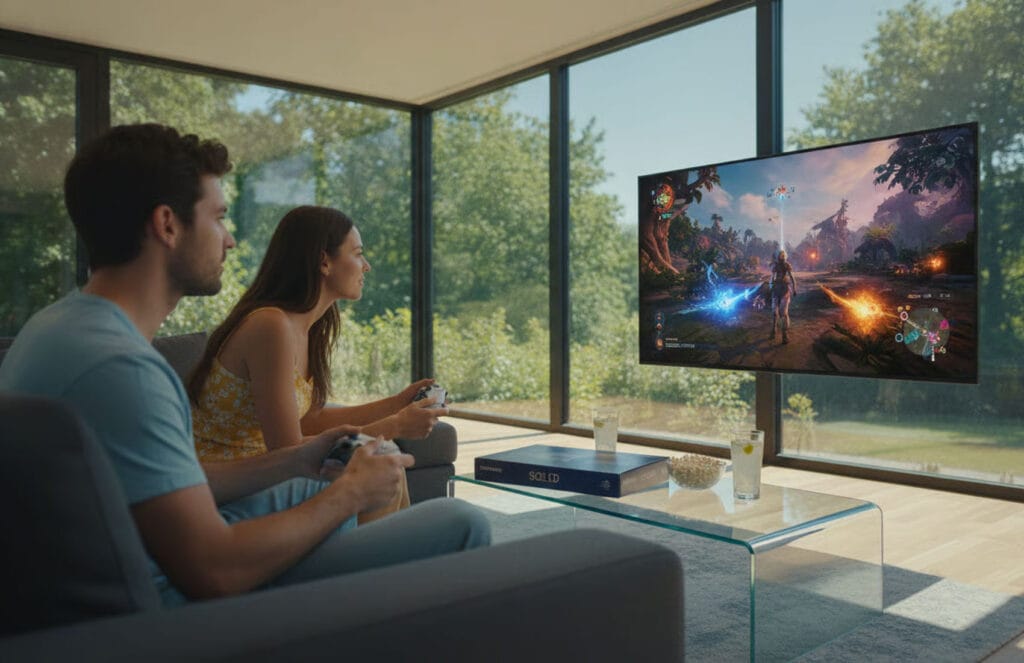 Nicht nur für TV, Film und Serien interessant. Vor allem Gamer profitieren von den fortschrittlichen Technologien und Features des Samsung S90H OLED-TV.