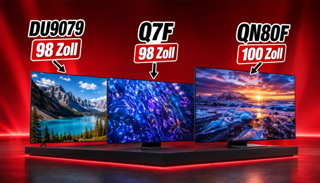 Diese Aktions-Fernseher von Samsung locken mit XXL-Displaydiagonalen zwischen 75 und 100 Zoll. Da kommt Heimkino-Feeling auf