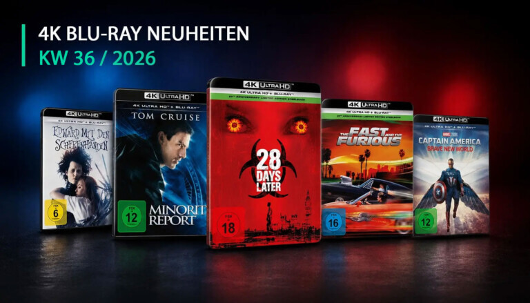4K Blu-ray Neuheiten KW 36/2026: Minority Report, 28 Days Later & Captain America