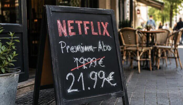 Netflix erhöht den Preis für das Premium-Abo von 19,99 auf 21,99 Euro im Monat