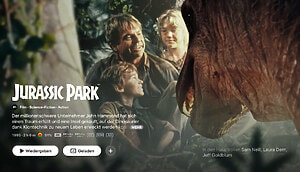 Im Gegensatz zu anderen Streaminganbietern landen Filme wie Jurassic Park in bester Streaming-Qualität im Apple-TV-Abo.