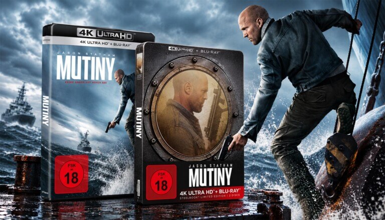Das sind die finalen Cover-Artworks des Action-Krachers „Mutiny“ mit Jason Statham (DVD, Blu-ray, 4K Ultra HD)