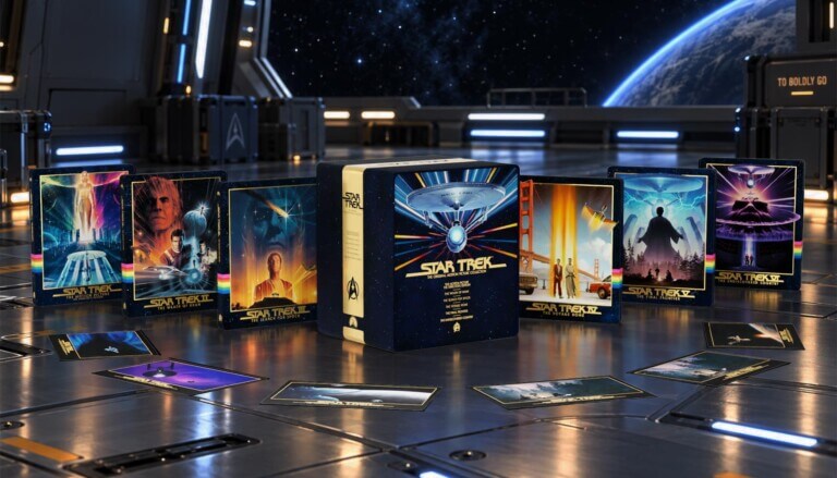 „Star Trek 1-6“ in 4K Ultra HD: Sechs Steelbooks im Library Case – deutsche Sammlerbox für 199,99 Euro
