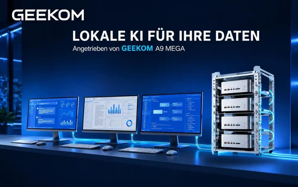 Der Mini PC-Cluster mit vier Geekom A9 Mega ist ein lokales KI/AI-Powerhouse!