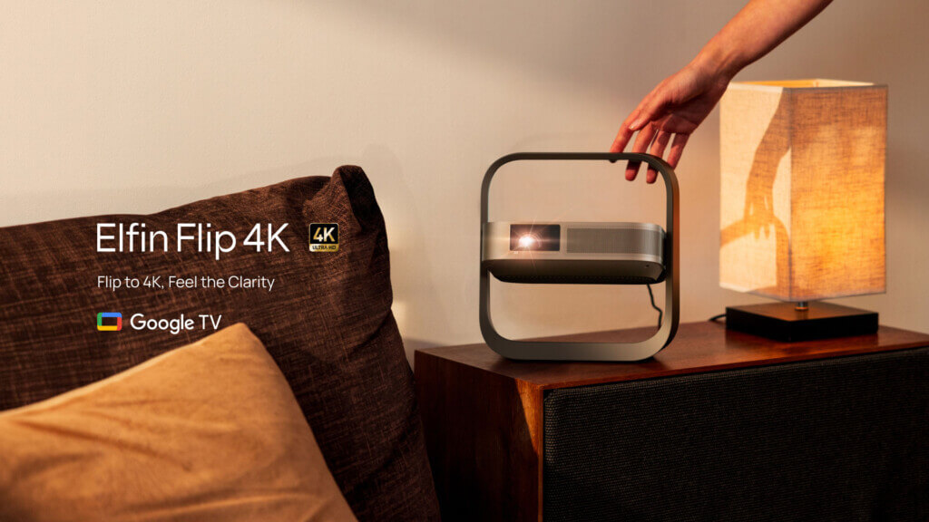 Der XGIMI Elfin Flip 4K bildet die neue Referenz der tragbaren Heimkinoprojektoren. 