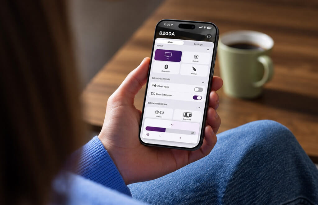 Die B200A Dolby Atmos Soundbar soll sich auch über die kostenlose Yamaha Sound-App steuern lassen.