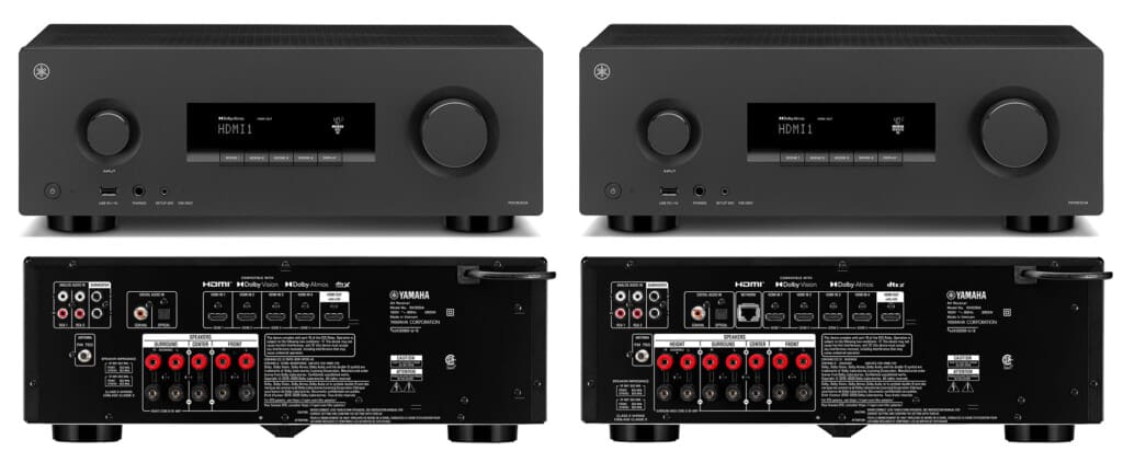 Bis auf die Typenbezeichnung gibt es von vorne keine Unterschiede zwischen dem Yamaha RX300A und RX500A. Auf der Rückseite kann man die Geräte jedoch anhand der Anzahl ihrer Lautsprecheranschlüsse identifizieren.