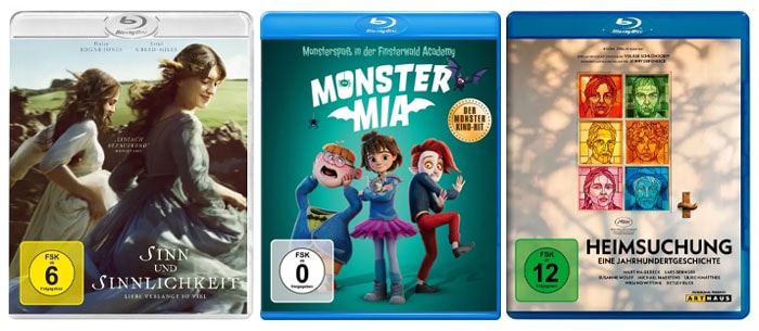 Sinn und Sinnlichkeit, Monster Mia und Heimsuchung auf Blu-ray