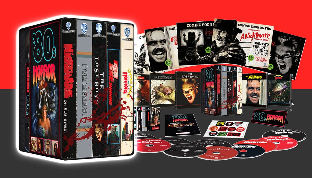 Warner Bros. bringt mit der "80s Horror 5-Film-Collection" fünf Klassiker in einem aufwendigen VHS-Style Library-Case inkl. 4K Blu-ray Steelbooks in den Handel - streng limitiert!